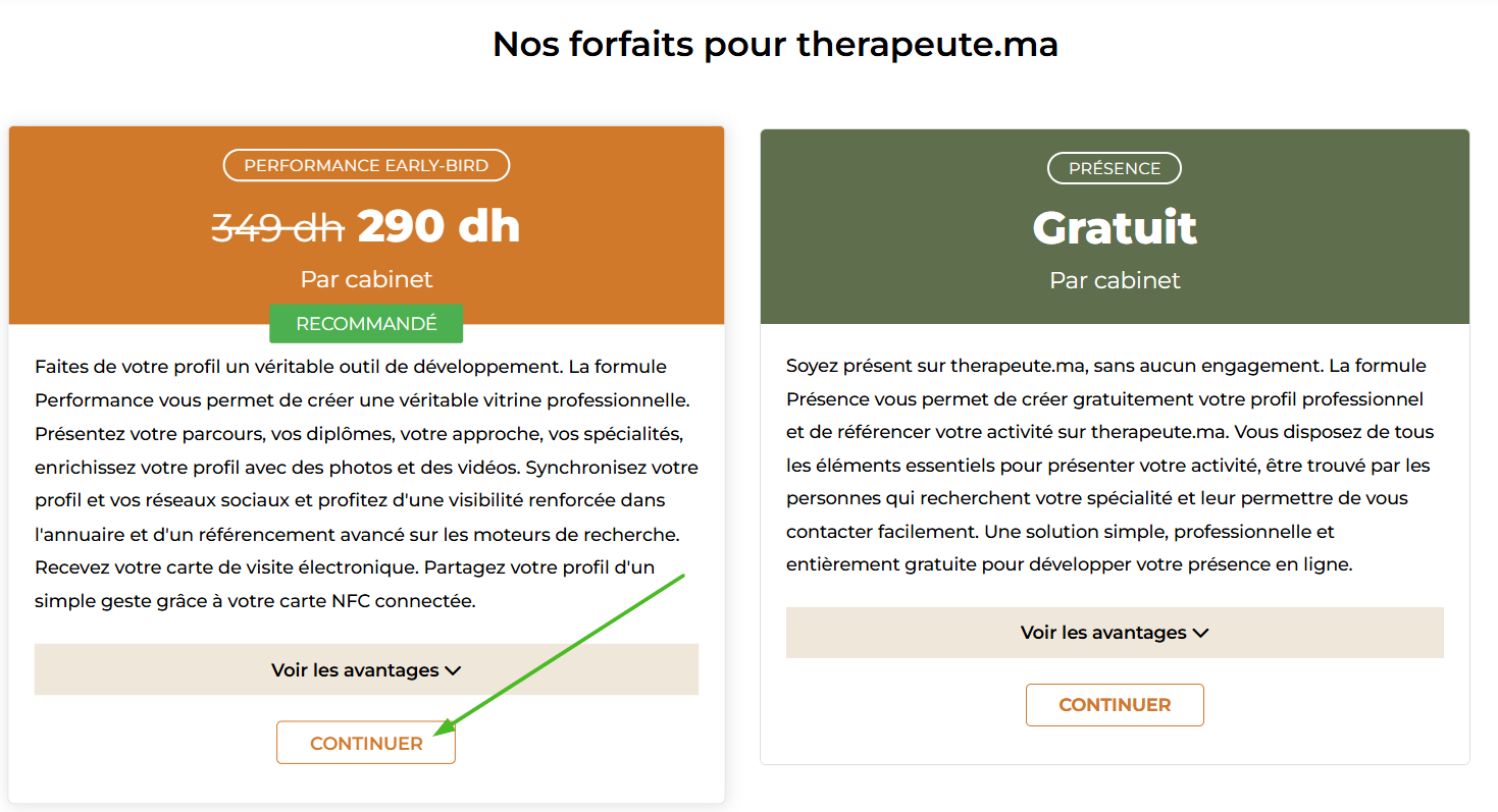 Choix du forfait