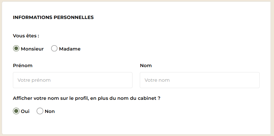 Informations personnelles