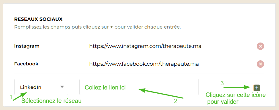 Ajout d'un réseau social