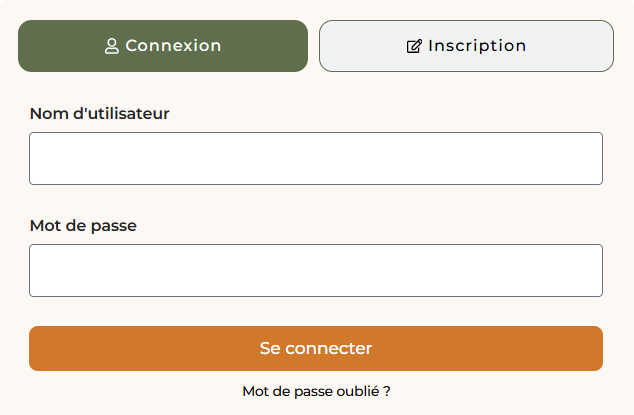 Zone de connexion