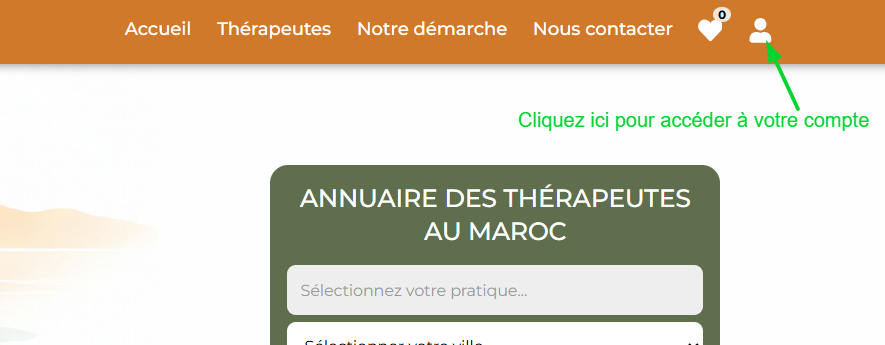 Icône profil dans le header