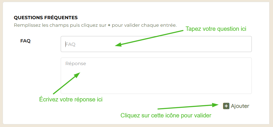 Ajout de questions fréquentes